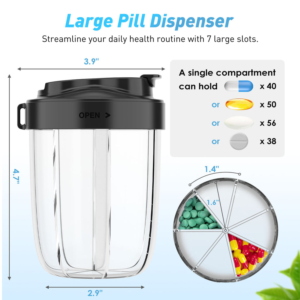 Pill Bottle with 7 Compartments